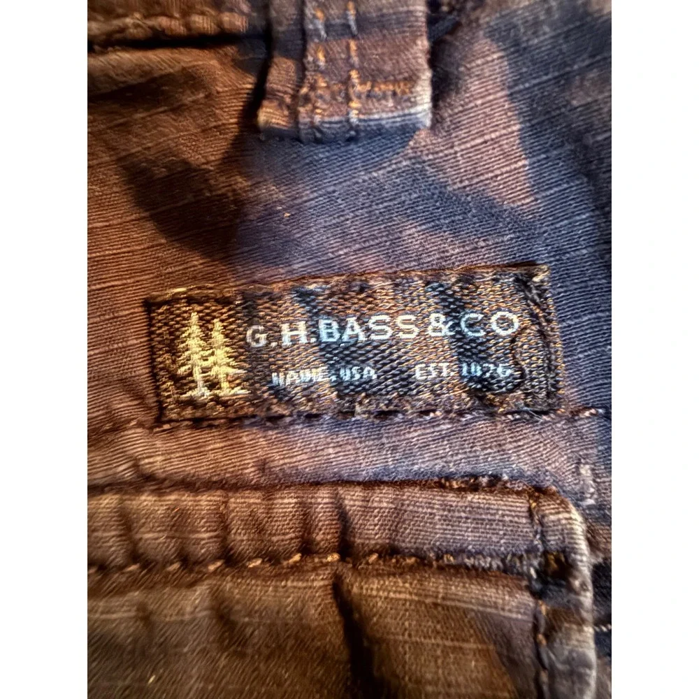 G.H. Bass & Co. Ripstop Cargo Shorts Mens 29 Blue Cotton Stretch Utility